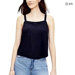 LOFT Dark Blue Square Neck Tank Top